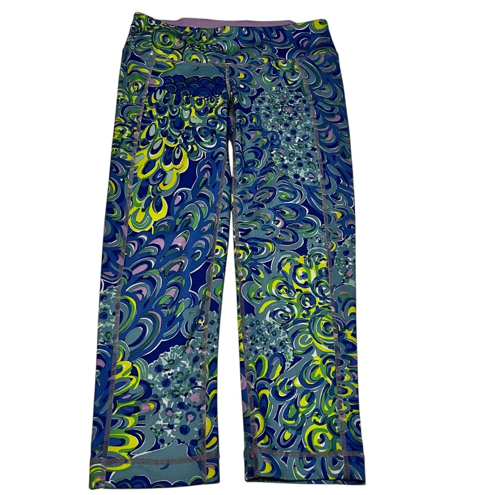 Lilly Pulitzer Luxletic Weekender Leggings‎ Size 4 Small Lagoon Print